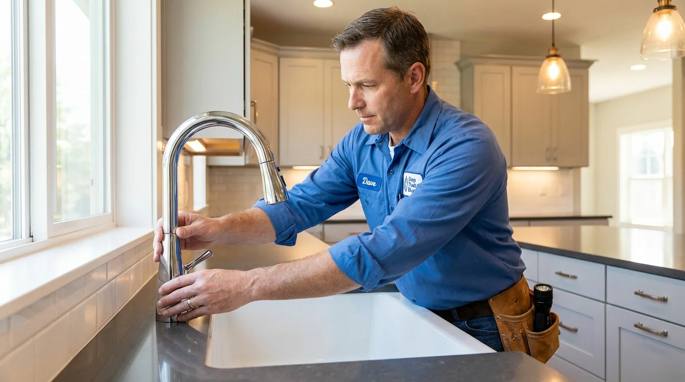 Kitchen faucet installation by Johns Plumbing LLC in Collinsville